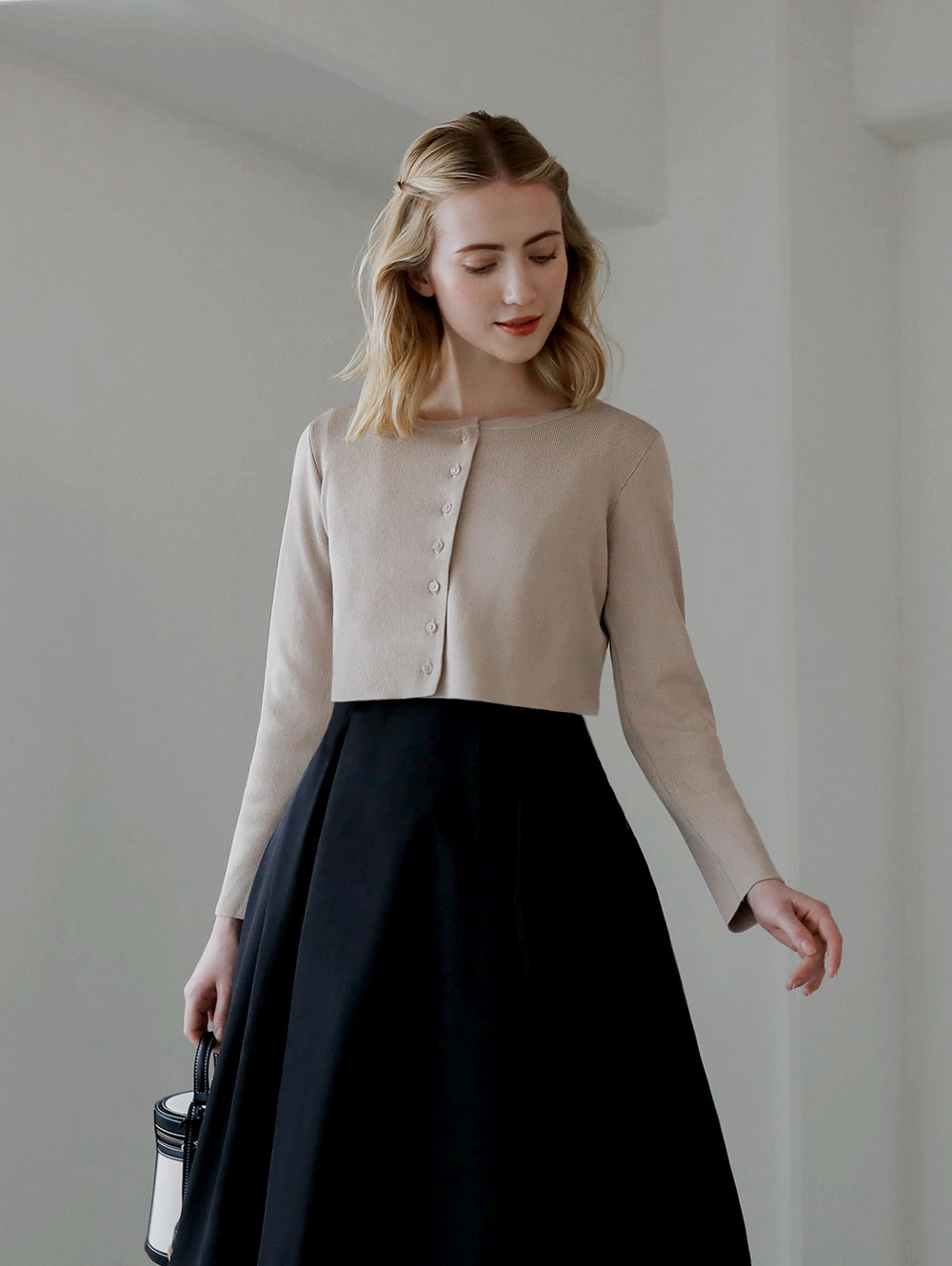 ノースリーブワンピース 秋 カーディガン
