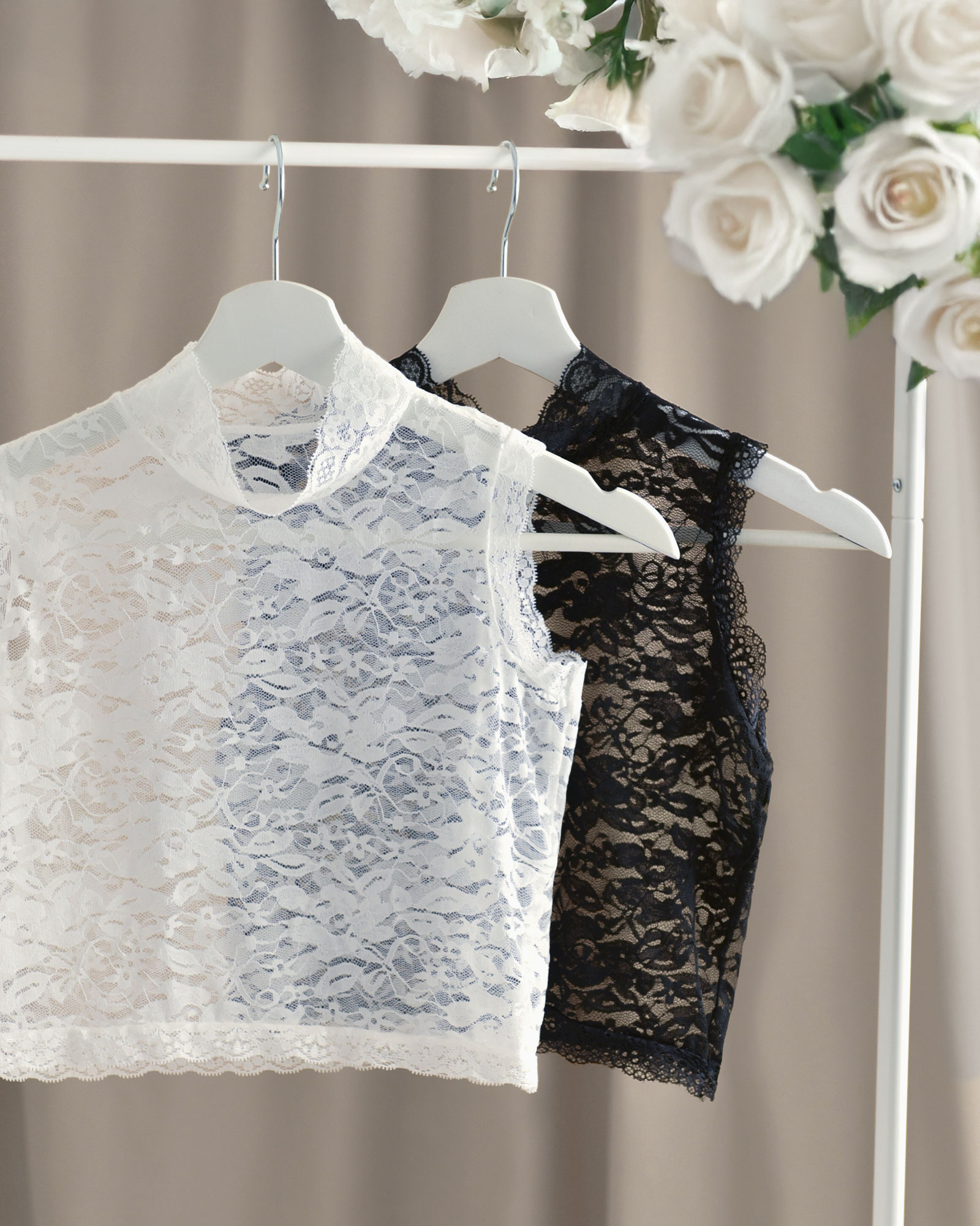 ノースリーブワンピース 秋 コーデ つけ襟
